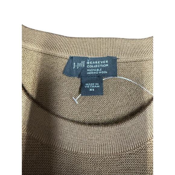 J. Jill Acorn Wearever Textured-Yoke Washable Merino Wool Sweater XS‎ Prep - Picture 2 of 9